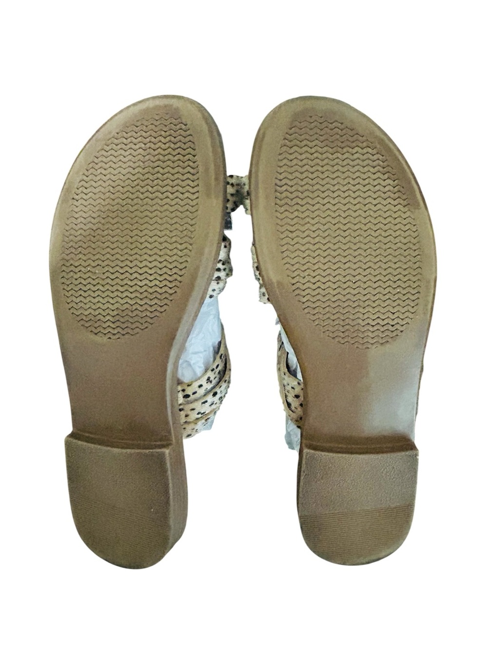 Jellypop Beige Speckled Multi‑Strap Slide Sandals 7M - Picture 6 of 7